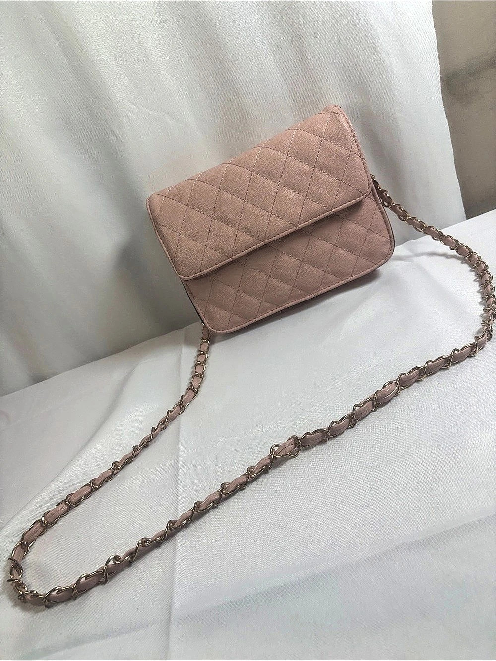 Quilted Shoulder Bag in Pink Like New